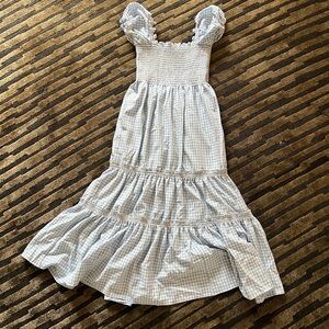 Blue Gingham Smocked Dress